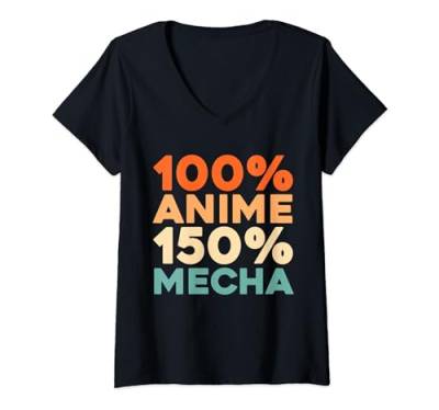 Damen Retro Anime - Kawaii Cosplay Zeichentrickfilm Vintage Manga T-Shirt mit V-Ausschnitt von Anime Geschenke & Ideen