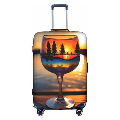 Anticsao Sonnenuntergang Weinglas personalisierbar, Unisex, elastisch, Reisekoffer, Kofferhülle (45,7 - 53,3 cm), weiß, xl von Anticsao