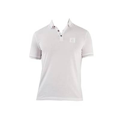 Armani Exchange Men's Regular Fit Cotton Jersey Metallic Icon Patch Polo White,M von Armani Exchange