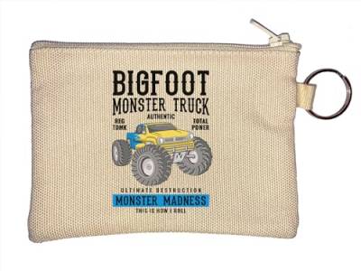 Bigfoot Monster Truck Monster Madness Schlüsselanhänger Münzbörse Beige, beige, Einheitsgröße von Atspauda