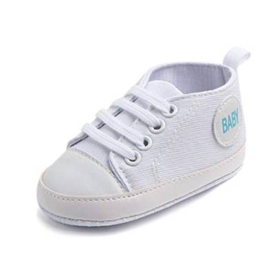 Babyschuhe Auxma Baby Schuhe Sneakers aus Leinwand mit weichen und rutschfesten Sohle Für 3-6 6-12 12-18 Monat (3-6 M, Weiß) von Unbekannt