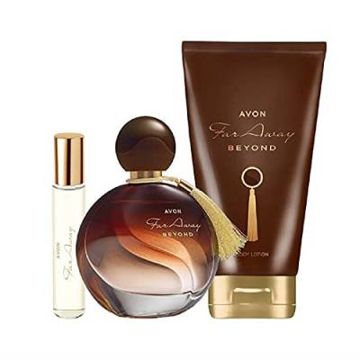 Avon Far Away Beyond Duft, bestehend aus Eau de Parfum, 50 ml, Bodylotion, 150 ml und b枚rsenspray, 10 ml von Avon