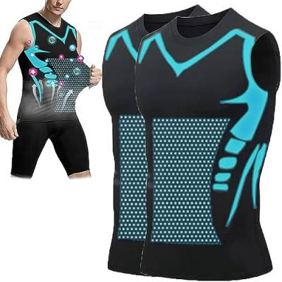 Awoyep 2023 New Ionic Shaping Vest, Expectsky Ice Silk Fabric Compression Shirts for Men Guys Men's Chest Gynecomastia Compression (Color : D(2PCS), Size : M) von Awoyep