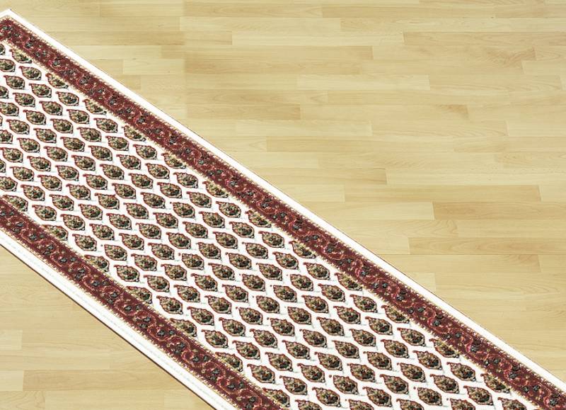 Brücken/Teppiche und Bettumrandungen mit Mir-Muster, Größe 309 (2 Vorleger, 60x110 cm und 1 Läufer, 60x320 cm), Creme von BADER