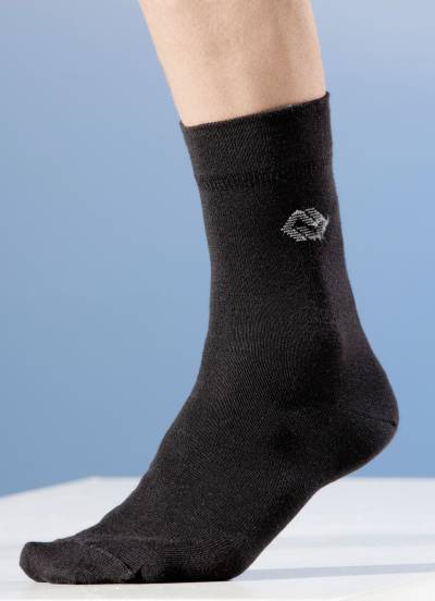 Fünferpack Socken, Schaft und Bund extra weit, mit Wolle, Größe 003 (Schuhgröße 47-50), 3X Schwarz, 2 Anthrazit von BADER