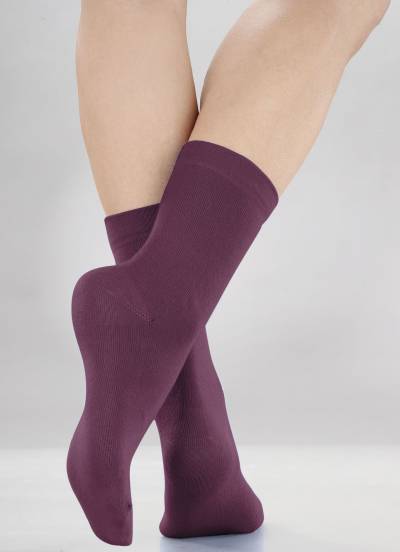 Fünferpack Socken mit  druckfreiem Bund, 3X Bordeaux, 2X Grau Meliert, Größe 2 (Schuhgr. 39-42) von BADER