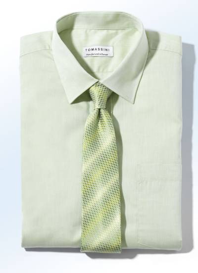 Hemd mit Kentkragen in 5 Farben und 2 Ausführungen, Länge Kurzarm, Lindgrün, Größe 47 von BADER