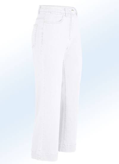 Jeans-Culotte in 5-Pocket-Form, Weiss, Größe 38 von BADER