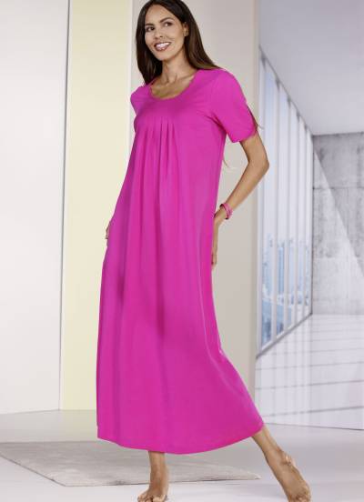 Nachthemd, knöchellang und mit Faltenlegung, Pink, Größe 52 von BADER