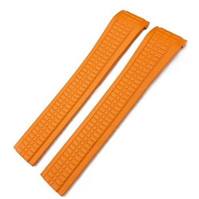 BANDKIT 21 mm Fluorkautschuk-Uhrenarmband für Patek Aquanaut Philippe Armband 5164A 5167A Schwarz Blau Orange Weichgummi Gebogene Enden, Whitout Buckle, Achat von BANDKIT