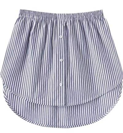 BAULATY Damen Mini Unterrock Lower Skirt Sweep Hemd Verlängerung Rock mit Knöpfen Hemdverlängerung Layering Top Unterer von BAULATY