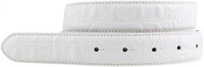 BELTINGER Gürtel mit Krokoprägung ohne Schnalle 3 cm | Leder-Gürtel für Damen Herren 30mm Kroko-Optik | Kroko-Muster | Weiß 110cm von BELTINGER