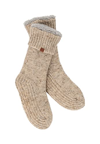 BICKLEY+MITCHELL Damen Bickley+mitchell Fine Knitted Casual With Faux Fur Lining 2044-20-11-12 Slipper Sock, Sand, Einheitsgröße EU von BICKLEY+MITCHELL