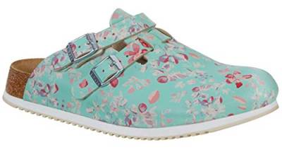 BIRKENSTOCK Damen Clogs Kay SL Birko-Flor schmal 38 EU Schmal Flower Mint von BIRKENSTOCK