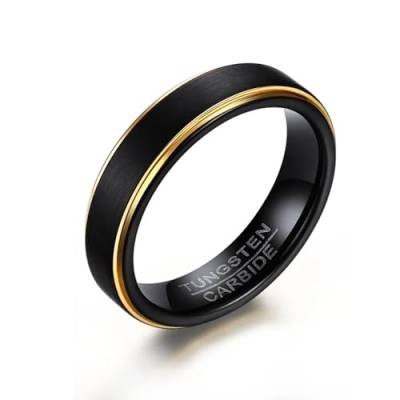 BISONBLUE Ringe Herren Ring Damen Männer Rings Geschenk Schwarze Ringe für Männer 5 mm dünne Ringe für Männer 9 schwarz von BISONBLUE