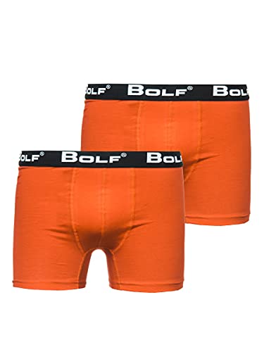 BOLF Herren Boxershorts Unterwäsche Unterhosen Männer Trunks 2 Pack 0953-2P Orange L [1K3] von BOLF