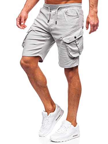 BOLF Herren Cargo Shorts Kurze Hose Cargohose Sommer Bermudas Outdoor Jogginghose Sporthose Kurzschlauch Stretch Freizeithose Camo Military Army 384K Grau M [7G7] von BOLF