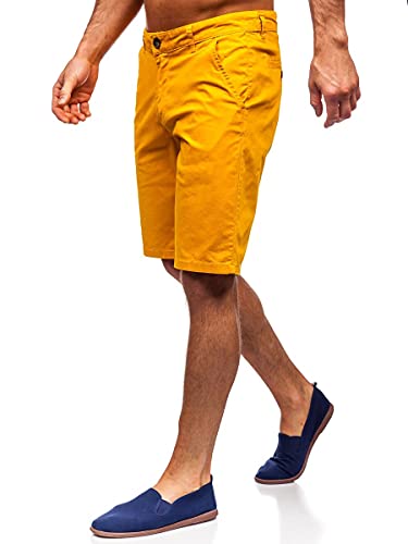 BOLF Herren Kurze Hose Shorts Bermudas Short Sweathose Freizeithose Wanderhose Outdoorhose Casual Street Style 1140 Gelb S [7G7] von BOLF