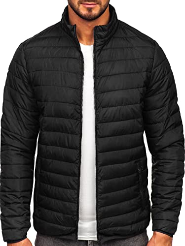 BOLF Herren Übergangsjacke Stehkragen Regenjacke Funktionsjacke Steppjacke Reißverschluss Outdoorjacke Schuljacke Classic Freizeitjacke Outdoor Style R9002 Schwarz XXL [4D4] von BOLF