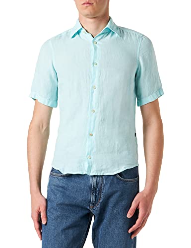 BOSS Casual Herren Kurzarm-Hemd Rash Blau XX-Large von BOSS