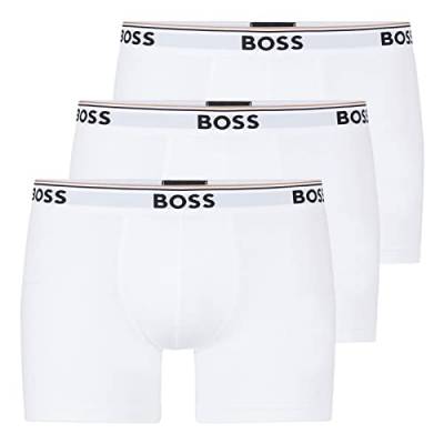 BOSS Herren Boxer Briefs, 3er Pack, White, L von BOSS