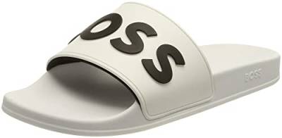 BOSS Herren Kirk_slid_rblg SLIDE, White100, 40EU von BOSS