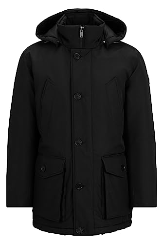 BOSS Herren Osiass Regular-Fit Parka aus wasserabweisendem Ottoman-Gewebe Schwarz 48 von BOSS