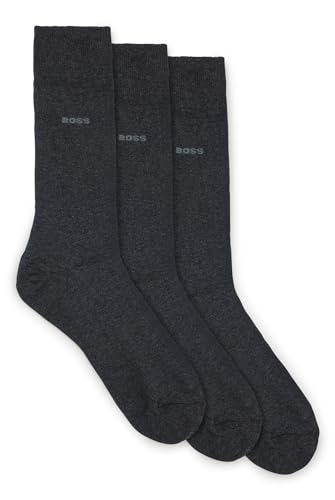 BOSS Herren 3P RS Uni CC Dreier-Pack mittelhohe Socken aus Stretch-Gewebe Dunkelgrau 39-42 von BOSS
