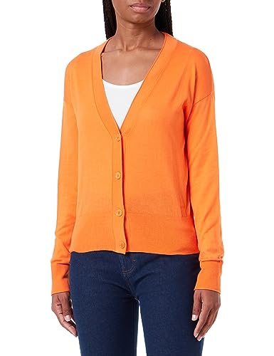 BOSS Women's C_Fedasa Knitted-Cardigan, Open Orange850, S von BOSS