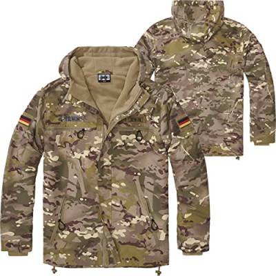 BWuM Tactical Windbreaker Zipper Fleece + Patch & Flaggen, Größe:M, Farbe:Tacticalcamo von BWuM