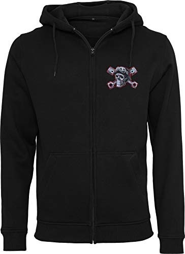 Baddery Biker Hoodie Herren : Devil Driver mit Stickerei - Sweatjacke Männer Motorrad Kapuzenjacke - Geschenk Motorradfahrer - Motorradjacke Herren (M) von Baddery