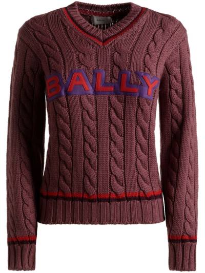 Bally Pullover mit Logo-Applikation - Violett von Bally