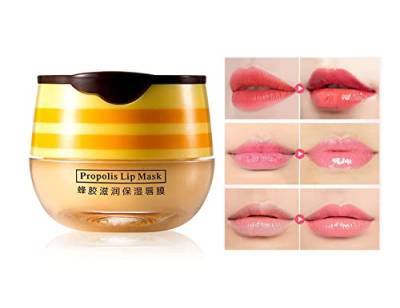 Lip mask, Honey Lip Mask, Sleeping Lip Mask, Propolis Moisturizing Honey Lip Mask Lip Balm Nourishing Anti-Wrinkle Lip Care with Brush, Reduces Lip Lines, Hydrate & Plump for Dry, Chapped Lips (1pcs) von Bamideo