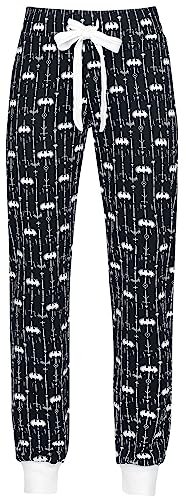 Batman Bat-Logo Frauen Pyjama-Hose schwarz/weiß L 100% Baumwolle Fan-Merch, Filme, Superhelden von Batman