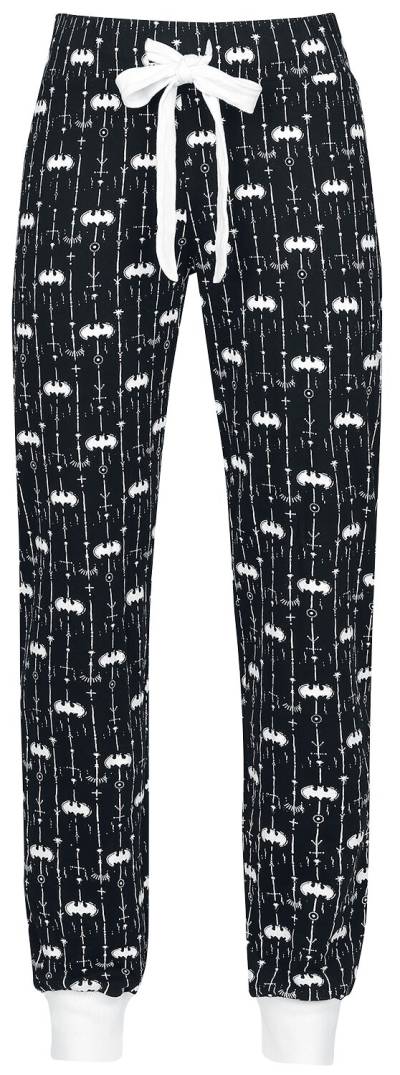 Batman Bat-Logo Pyjama-Hose schwarz weiß in L von Batman
