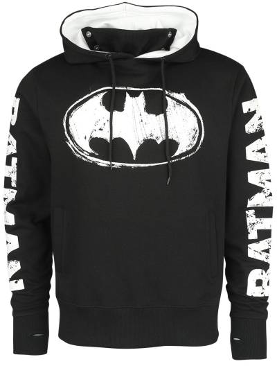 Batman - DC Comics Kapuzenpullover - Logo - Destroyed - S bis M - für Männer - Größe S - schwarz/grau  - EMP exklusives Merchandise! von Batman