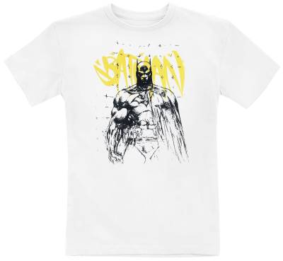 Batman - DC Comics T-Shirt - Kids - Sketch - 128 bis 164 - Größe 152 - weiß  - Lizenzierter Fanartikel von Batman