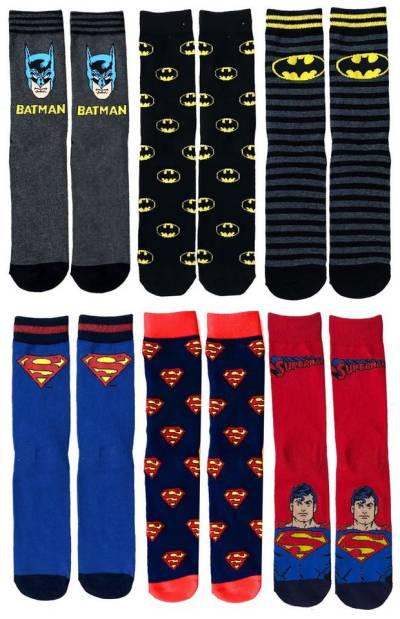 Batman Freizeitsocken Superman und Batman Socken Kinder + Jugendliche Strümpfe Kindersocken 3er Set Gr.35/37 38/40 von Batman