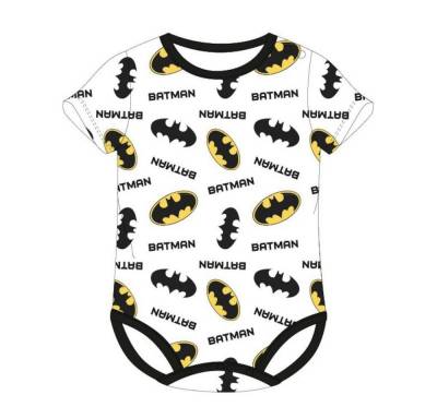 Batman Kurzarmwickelbody Batman Kurzarm- Baby- Body für Jungen mit Logo und Schriftzug mit niedlichem Frontprint von Batman