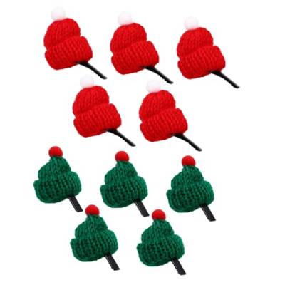 Beaupretty 1 Satz 10 Stk Weihnachtsfingerkappe Pin-curl-clips Für Haare Haarnadeln Haarspange Mini-weihnachtsstrickmütze Mini Diy Weihnachtspuppenmütze Kind Wolle Partybedarf Klein von Beaupretty