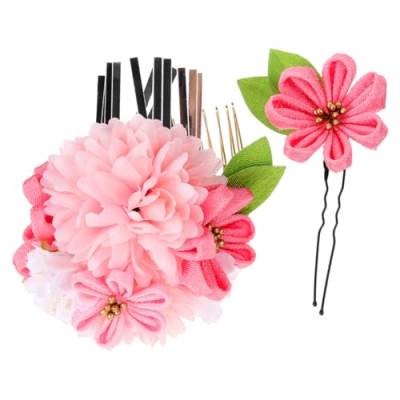 Beavorty 2st Yukata-haarschmuck Blumen-haarspangen Florale Haaraccessoires Blumenhaarnadeln Für Frauen Blumenanhänger Haarblumen Für Frauen Blumenklammern Stoff Bademantel Erwachsener Stil von Beavorty