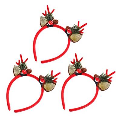 Beavorty 3St Geweih Stirnband dekorative Haargummis Weihnachtskopfschmuck christmas haarreif christmas headband haarschmuck Weihnachtskopfbedeckung weihnachtsgeweih kopfschmuck Fee Damen von Beavorty