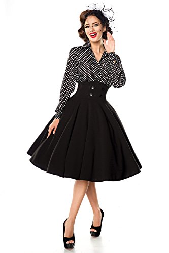 Belsira Tellerrock Frauen Mittellanger Rock schwarz S 80% Polyester, 20% Elasthan Rockabilly von Belsira