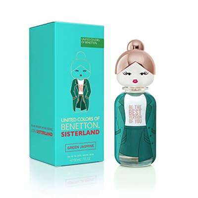 United Colors of Benetton - Sisterland Green Jasmine, Eau de Toilette Spray für Frauen, blumig-fruchtiger Duft mit Mandarine, Birne, Jasmin, Orangenblüte, Vanille und Moschus - 80 ml von United Colors of Benetton