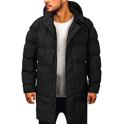 Beokeuioe Wintermantel Lange Herren Winterjacke lange steppjacke Warm Funktionsparka Gefüttert Outdoor Puffer Jacket mit Gepolstert Daunenmantel Winterparka von Beokeuioe