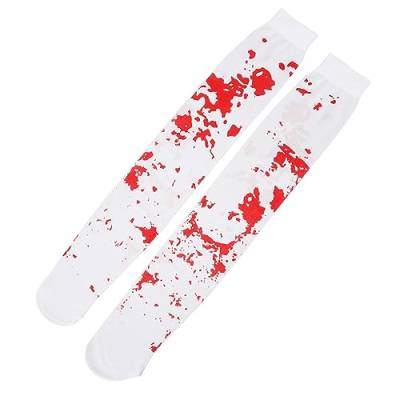 Realistische Blutbefleckte Hohe Lange Overknee-Socken, Unentbehrliches Gruseliges Halloween-Cosplay-Kostüm von Betued