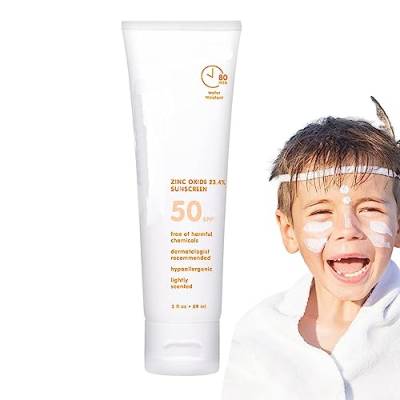 UV-Creme für Kinder, natürlich, LSF 50+ Sunblock Lotion Sonnenschutz, UV-Gesichtsschutzcreme, Sonnenschutzlotion, 50 ml, nicht fettender, wasserbeständiger Sonnenschutz für Kinder, Gesicht und Bexdug von Bexdug