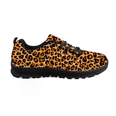 Biyejit Leopard Print Fashion Sneakers Lace-up Leichte Sportschuhe Casual Running Wanderschuhe für Damen Herren Paare von Biyejit