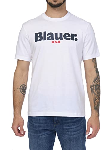 Blauer Herren kurzen Ärmeln T-Shirt, 100 optisches Weiß, 46 von Blauer
