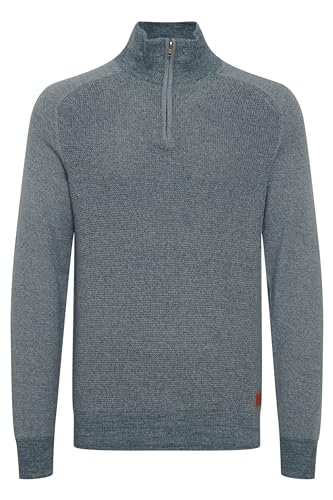 Blend Ganbolf Herren Strickpullover Troyer Grobstrick Pullover mit Reißverschluss, Größe:XXL, Farbe:Ensign Blue (70260) von b BLEND